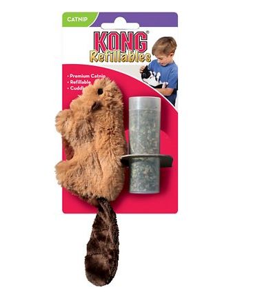 chew toys for cats: KONG Refillable Beaver Catnip Cat Toy