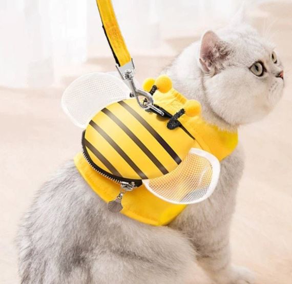 Bat Wings for Cats: Cute BEE Harness and Leash Vest for Cats